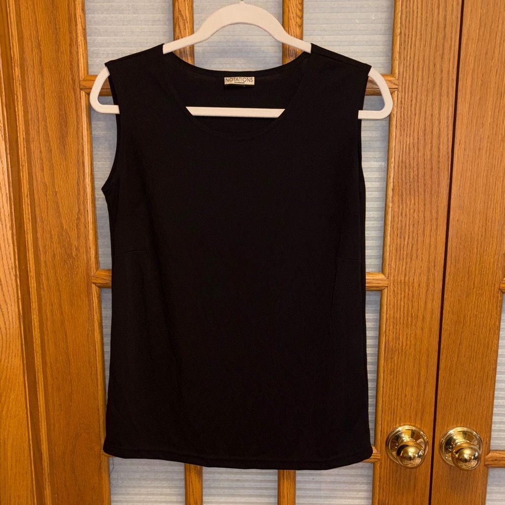 EUC Notations Classic Black Tank Top